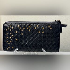 Bottega Veneta Studded Intrecciato Zip wallet with COA